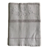 Old linen and cotton sheet dyed in dove grey
