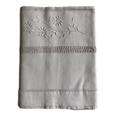 Old linen and cotton sheet dyed in dove grey