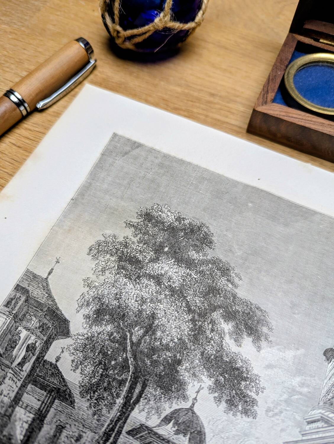 Curtea de Argeș, Romania. Printed illustration from 1866.