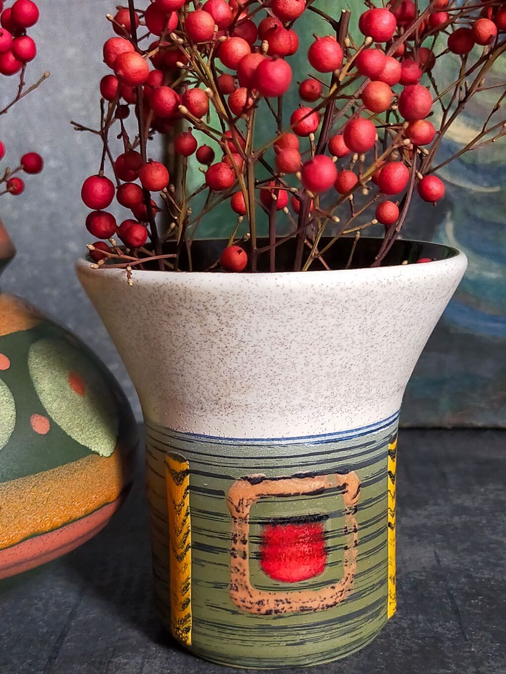 Duo of vases, vintage Scandinavian ceramics