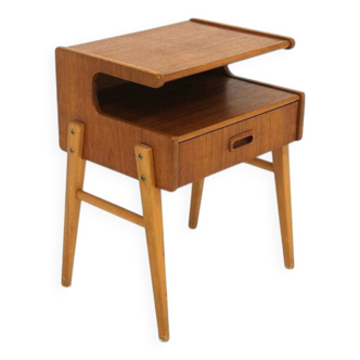 Table de chevet scandinave en teck, Suède, 1960