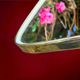 Trapezoidal wall mirror in gold metal – 1950s-60s modernist design
