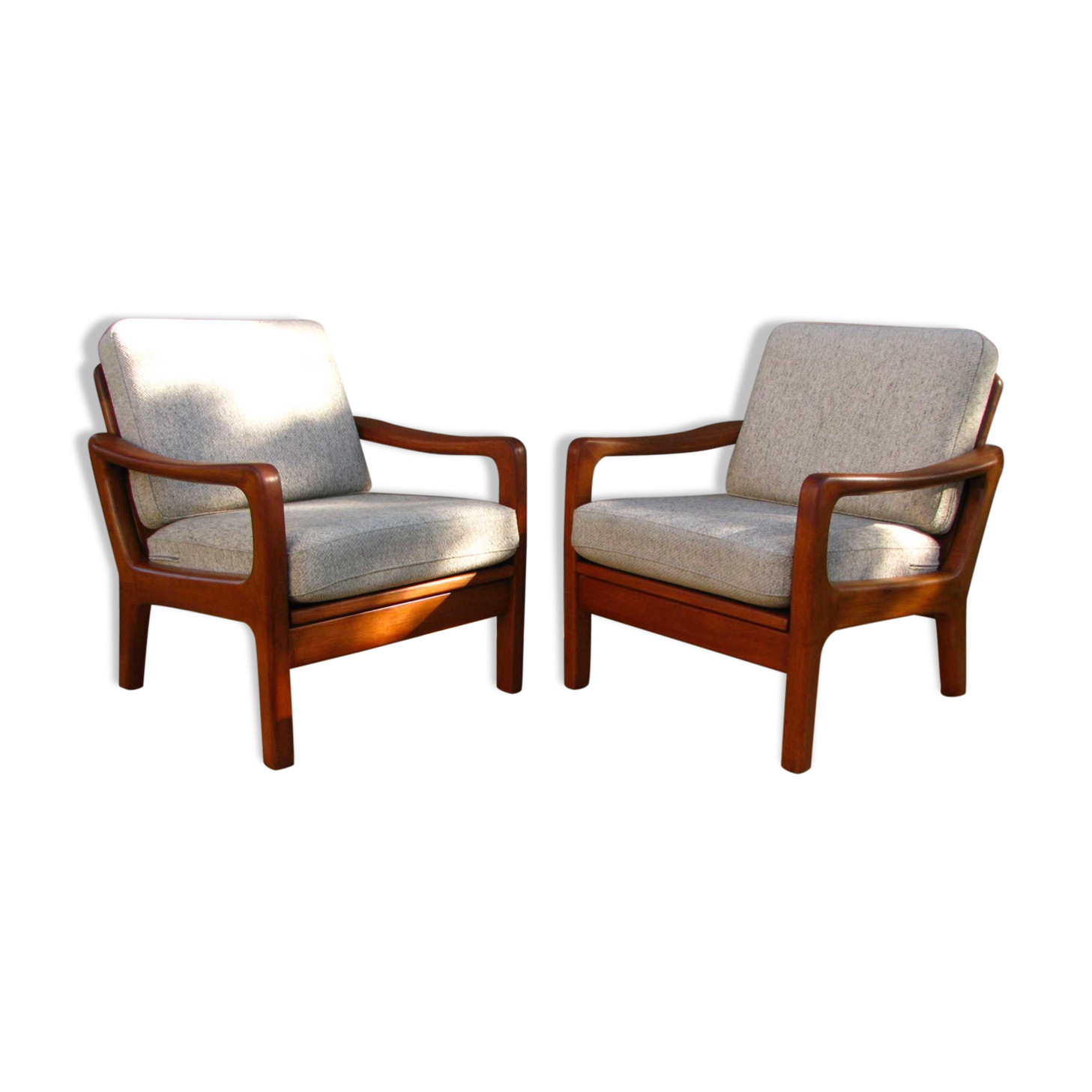 Set of 2 Danish teak lounge chairs by Juul Kristensen 1960