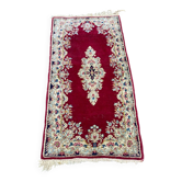 Tapis persan rouge en laine fait main 60x135cm