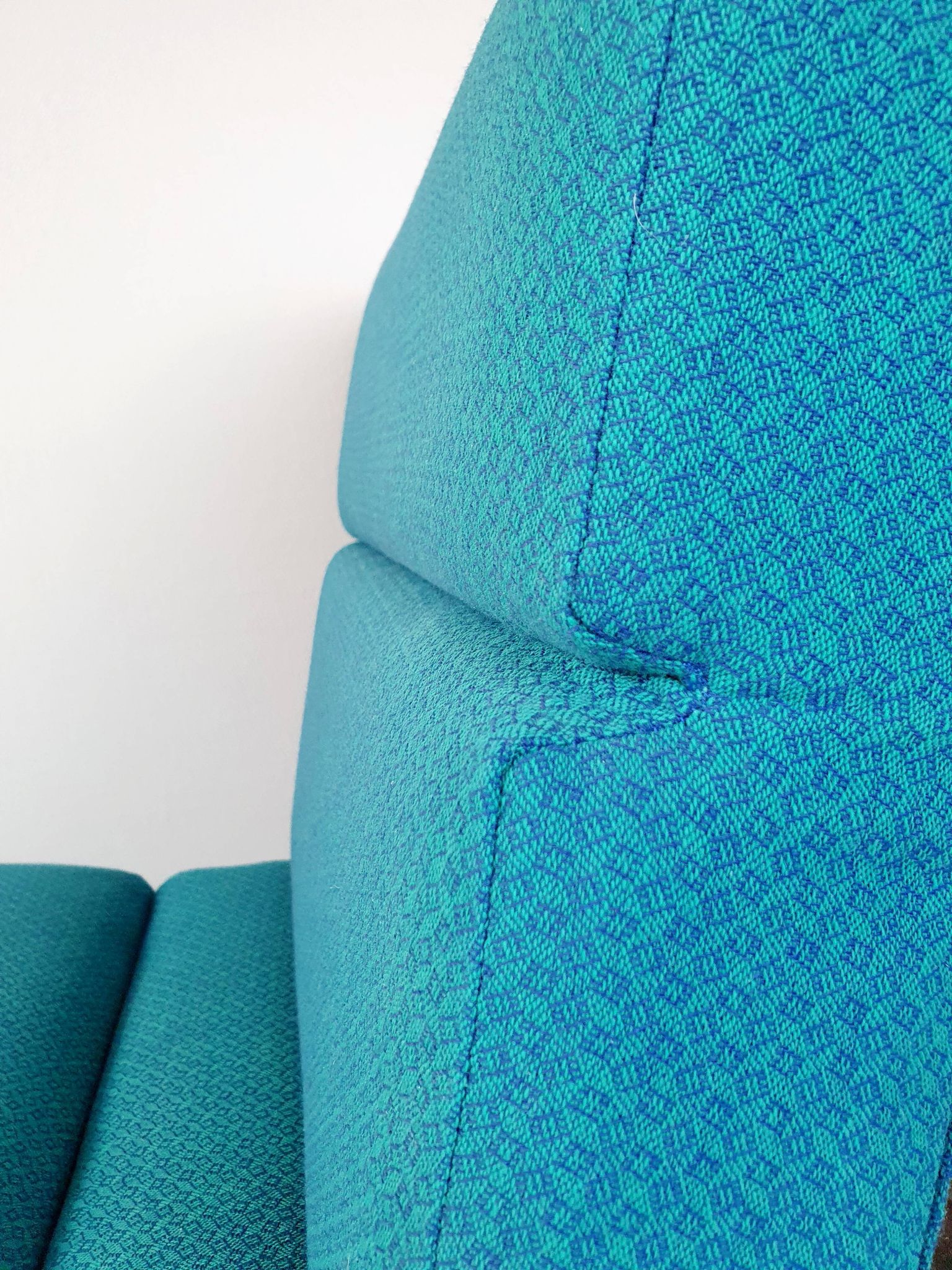 Vintage metal and fabric armchair