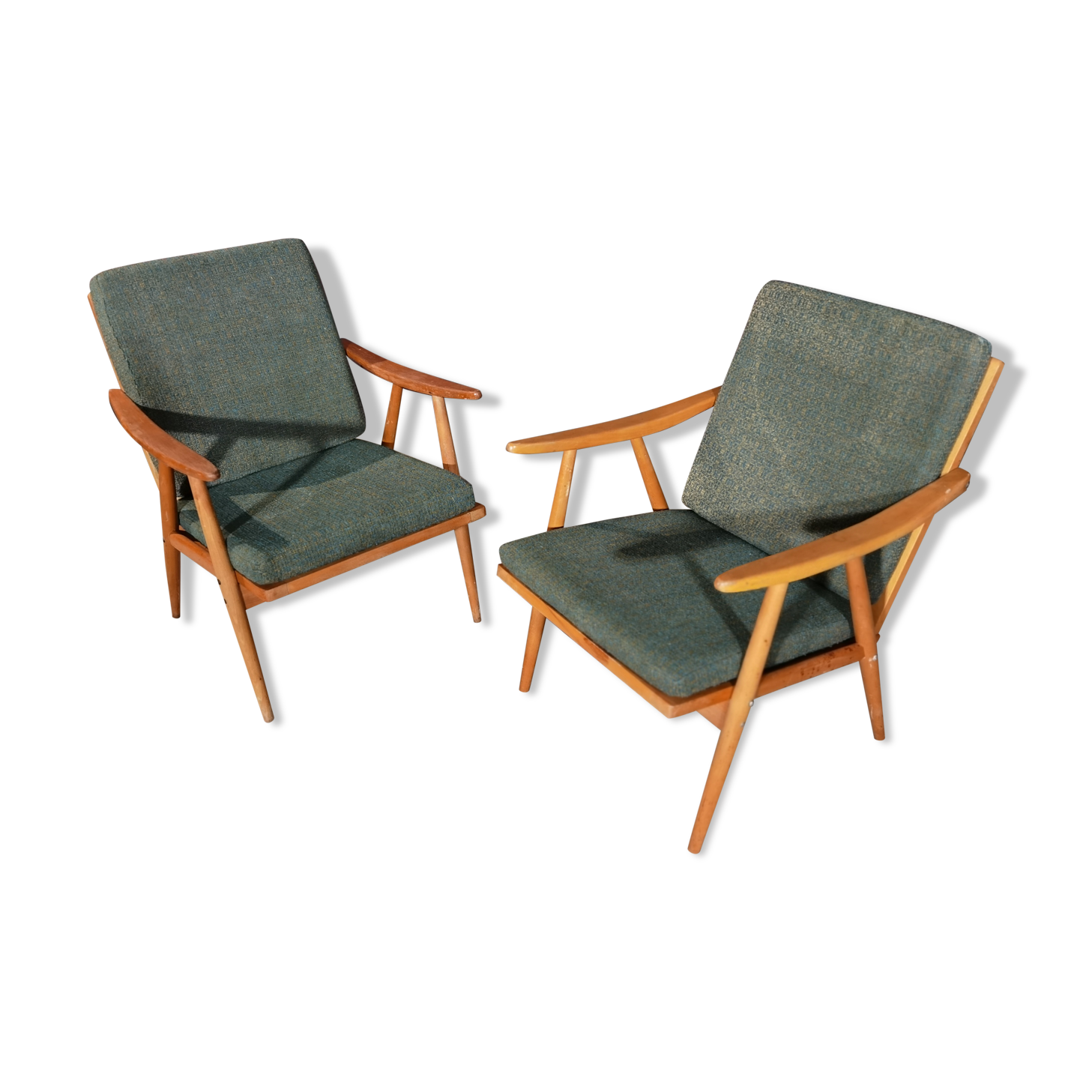 Pair of Ton Thonet Boomerang  chairs
