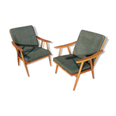 Pair of Ton Thonet Boomerang  chairs
