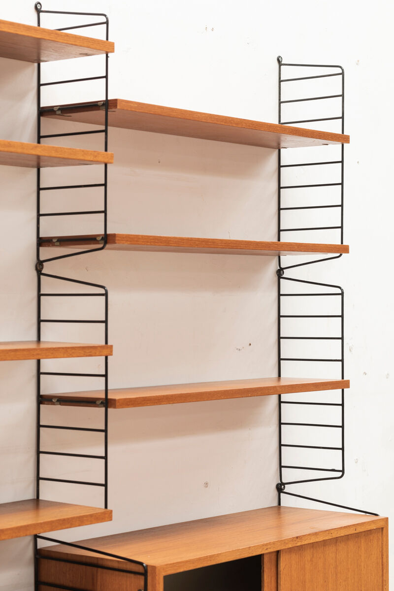 3-Piece wall unit by Nisse Strinning for String, Sweden, 1960s
