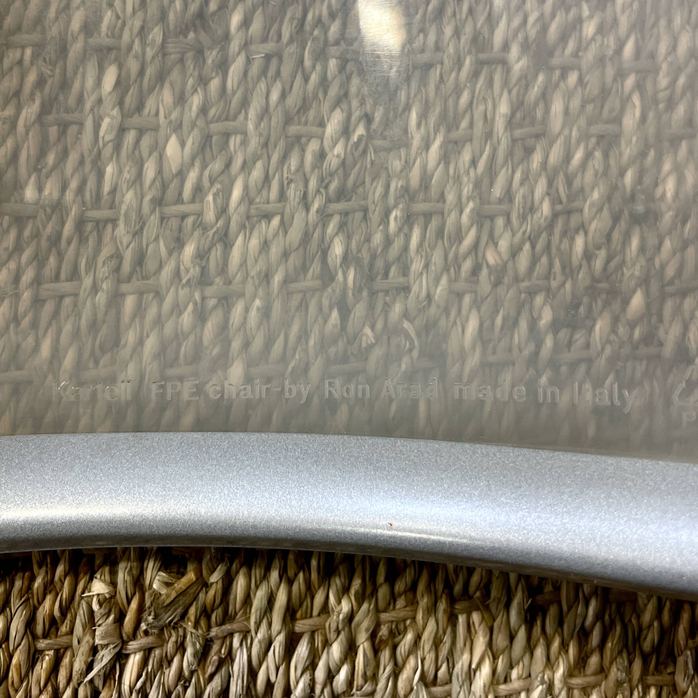 Set of 4 FPE chairs by Ron Arad for Kartell translucent grey 2000s Italy