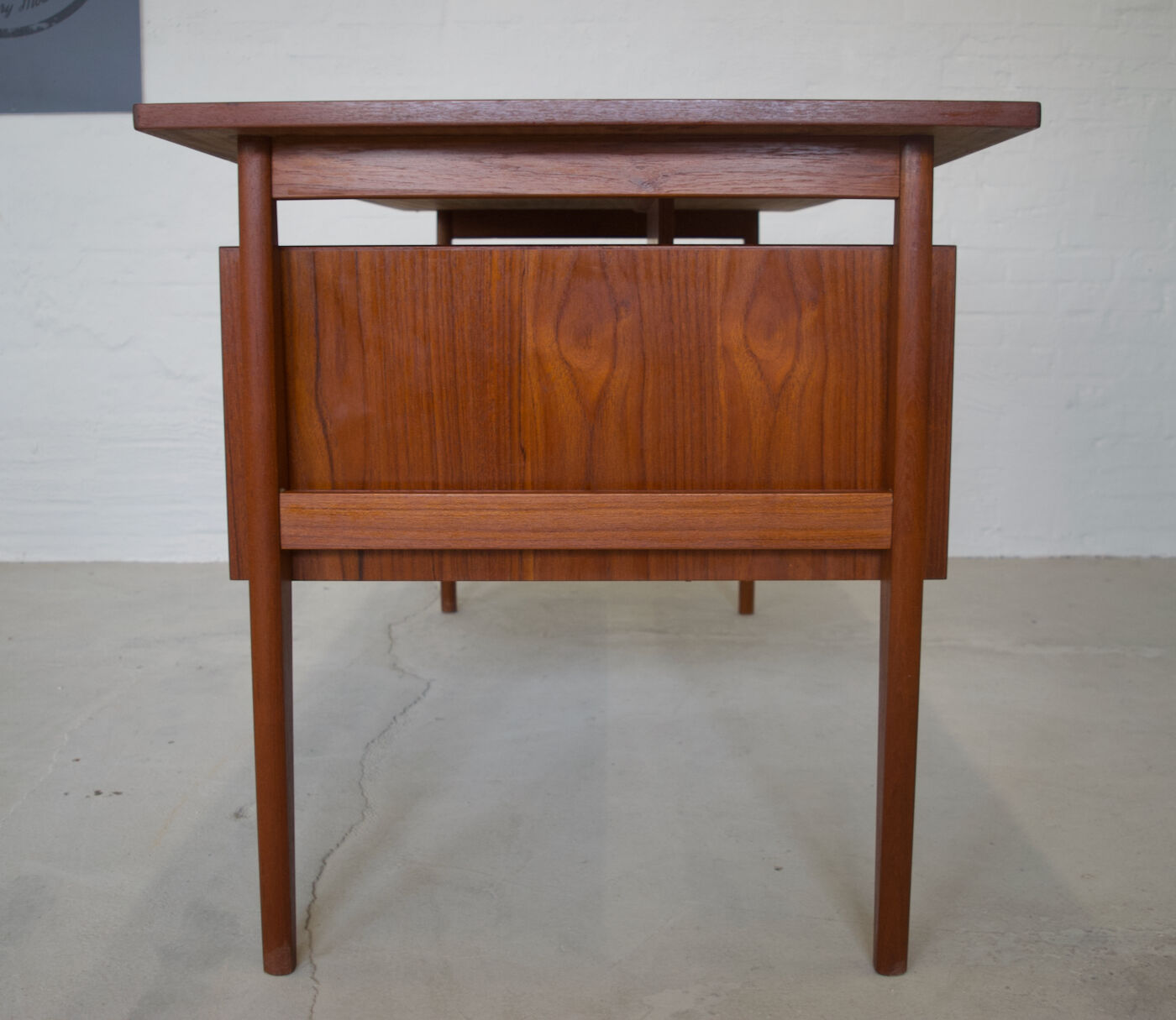 Teak 'Floating' Desk By Gunner Nielsen For Tibergaard, Denmark.