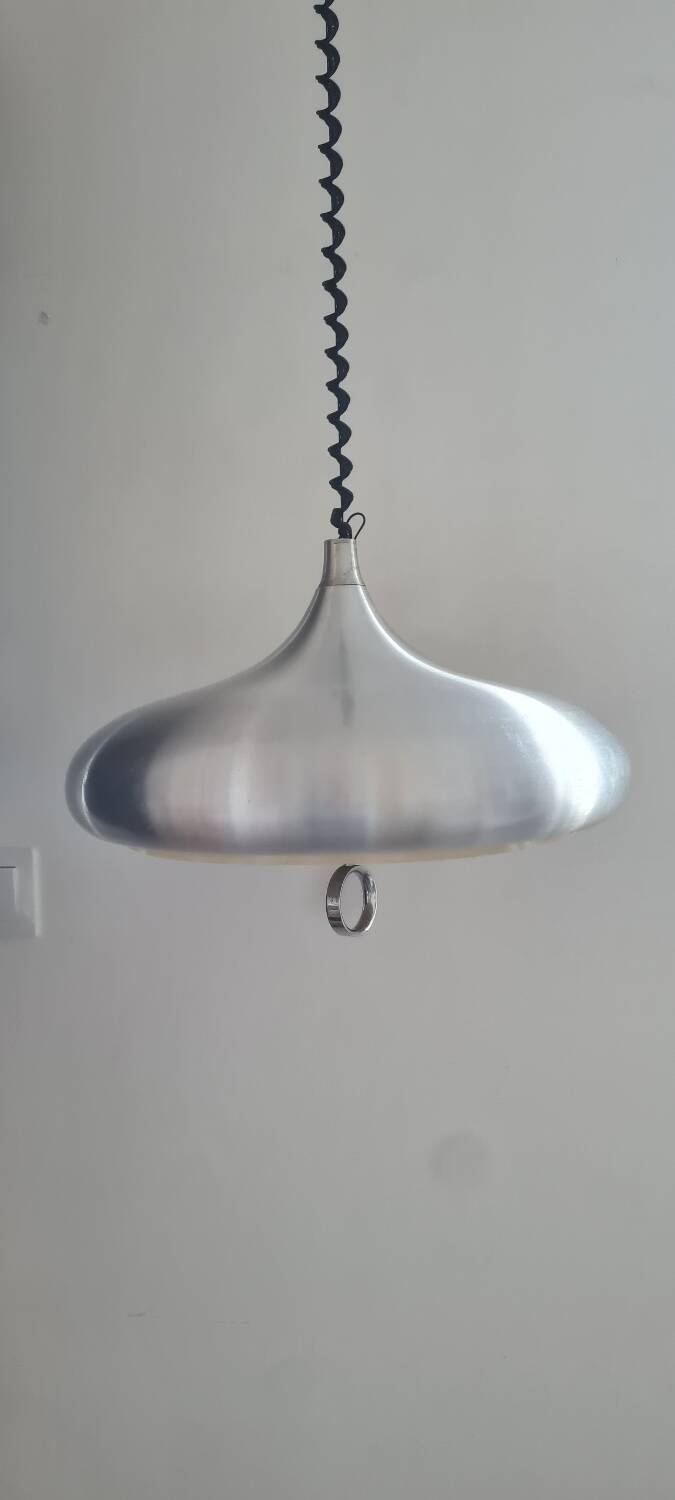 Brushed aluminum pendant light 1970