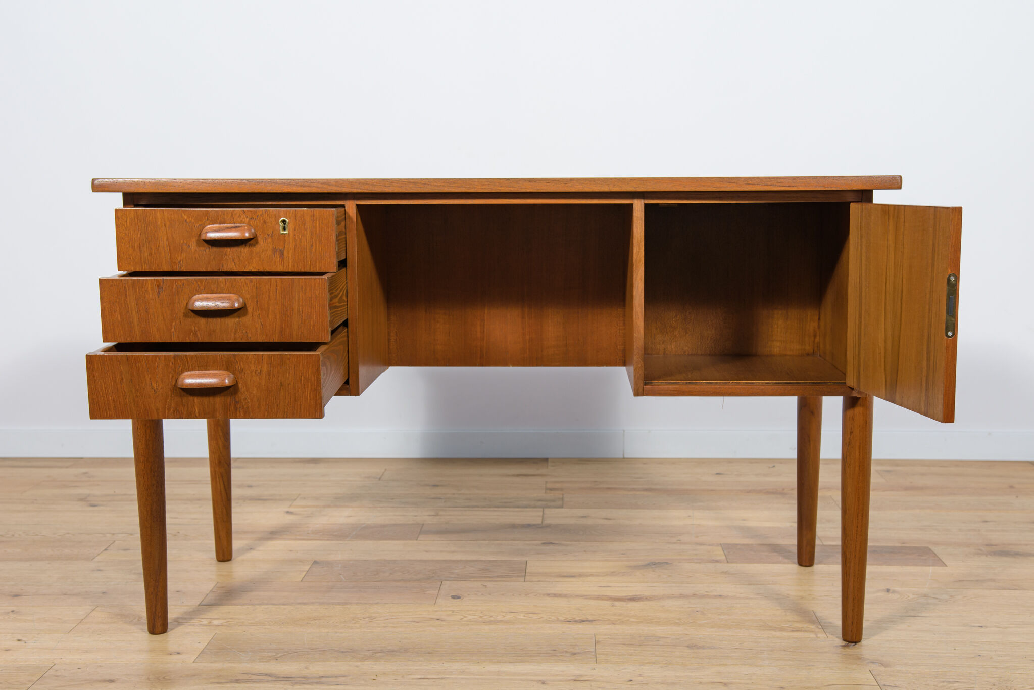 Mid-Century Danish Freestanding Teak Desk, 1960s