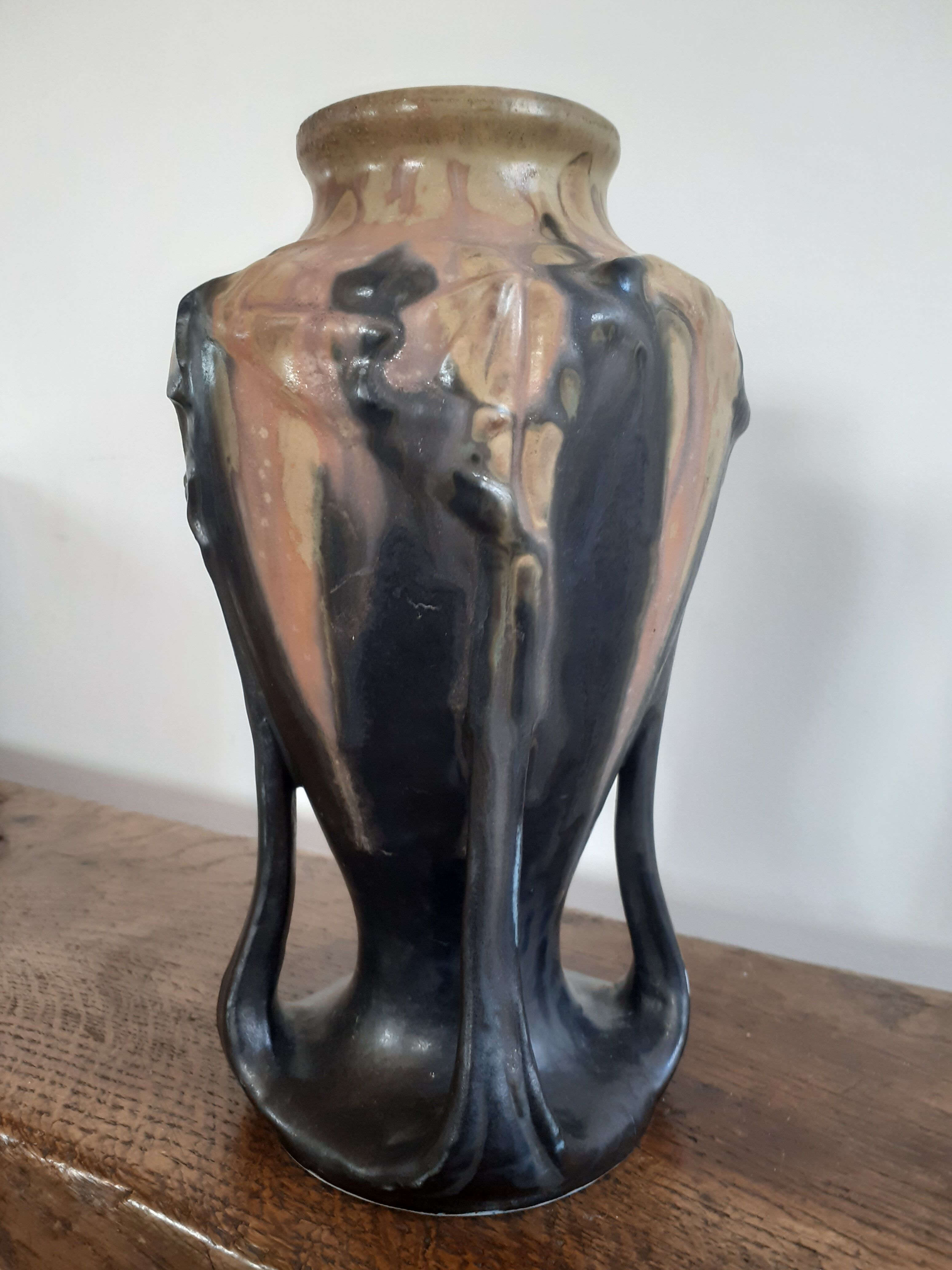 Art Deco sandstone vase by Denbac
