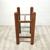 Custom made solid wood and glass hifi rack, 1970s