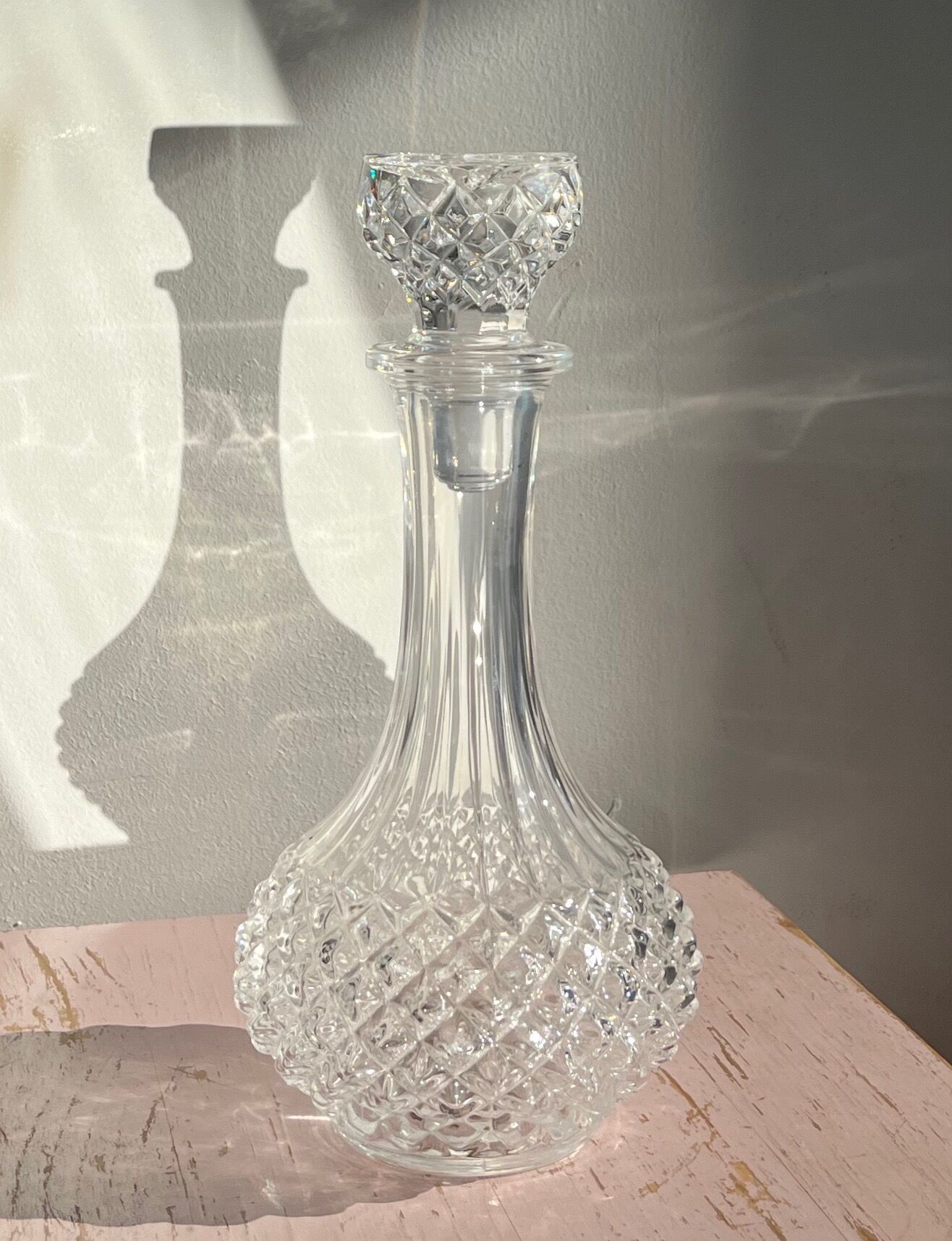 Liquor decanter crystal diamond tips