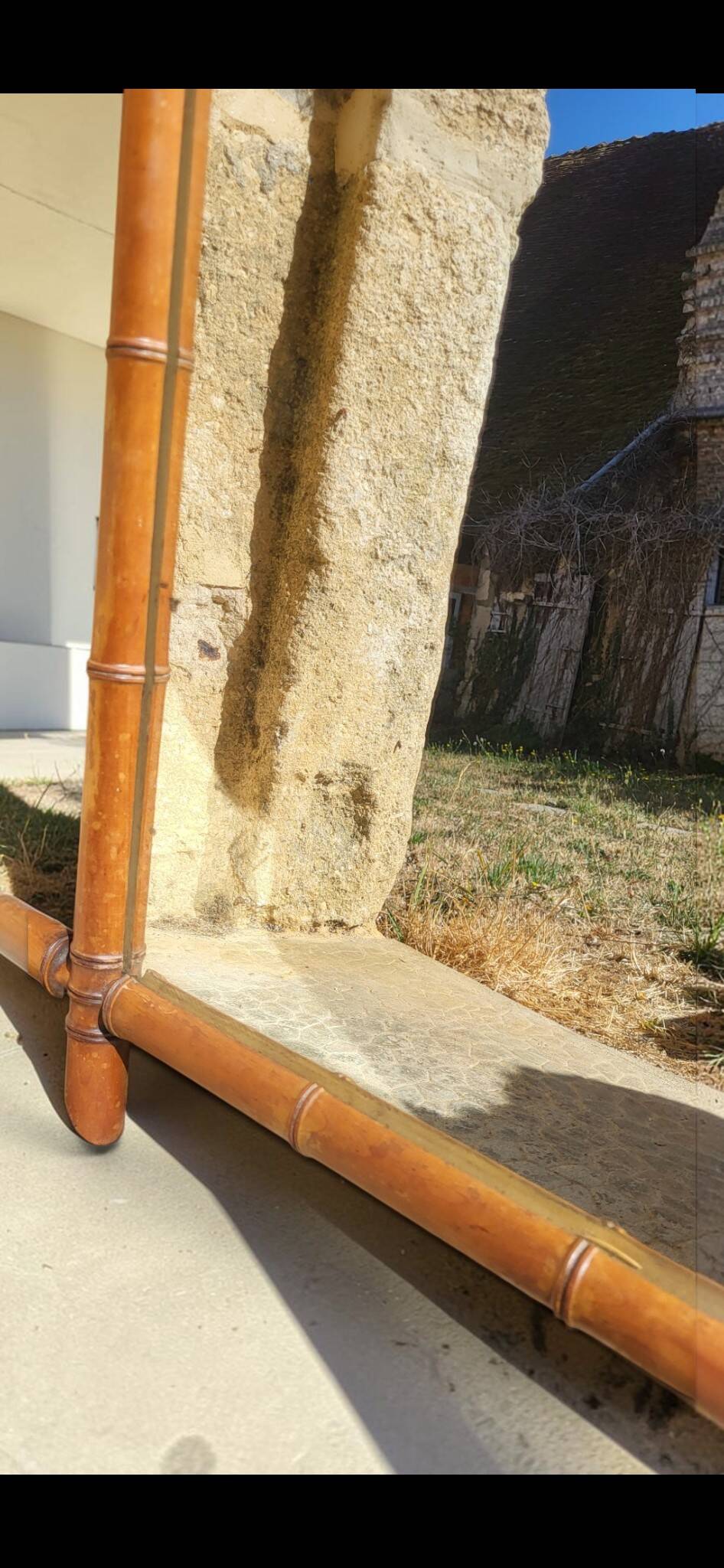 Wooden mirror turned in a bamboo style 58*73 cm