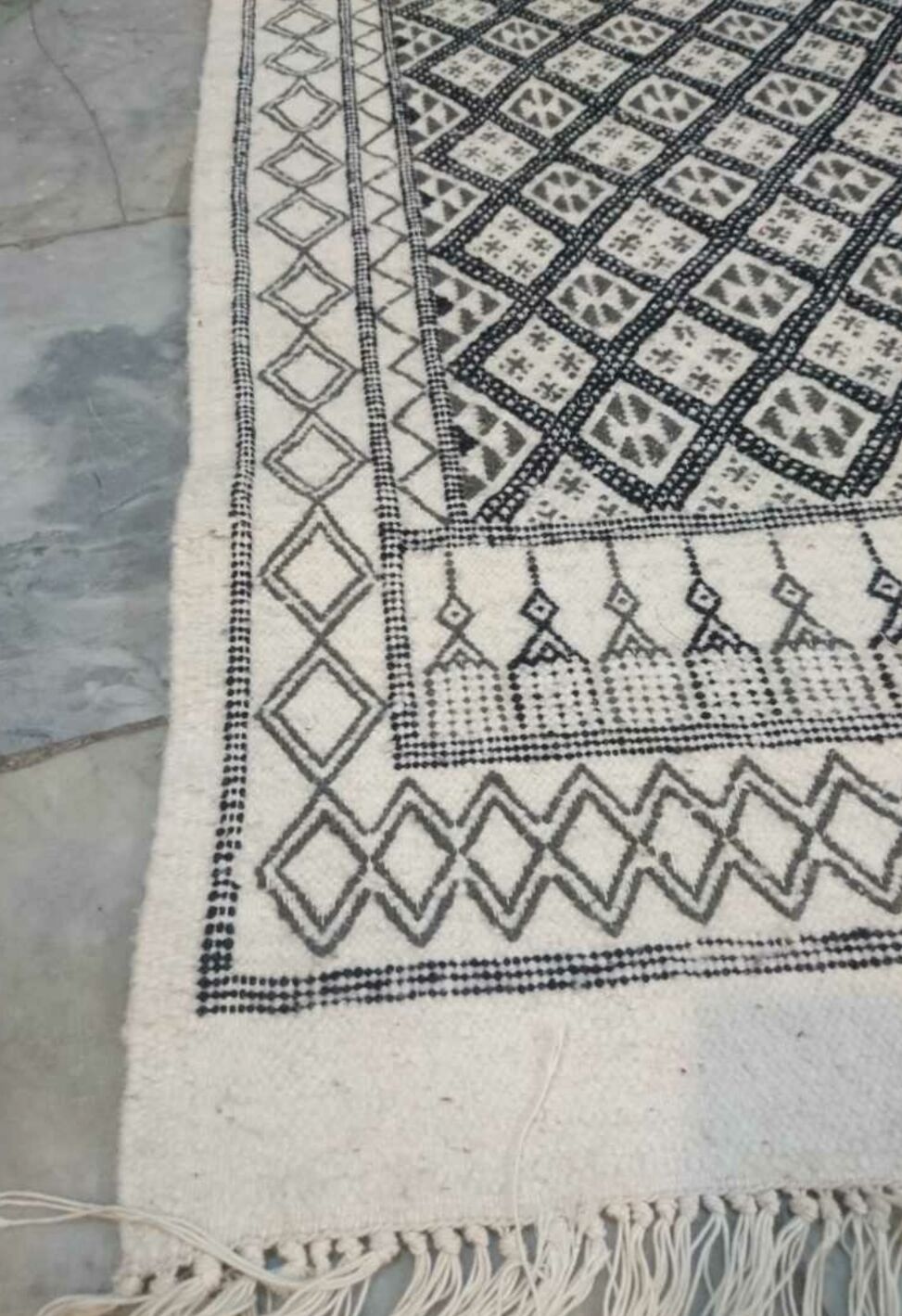 Tapis kilim blanc 155x80cm