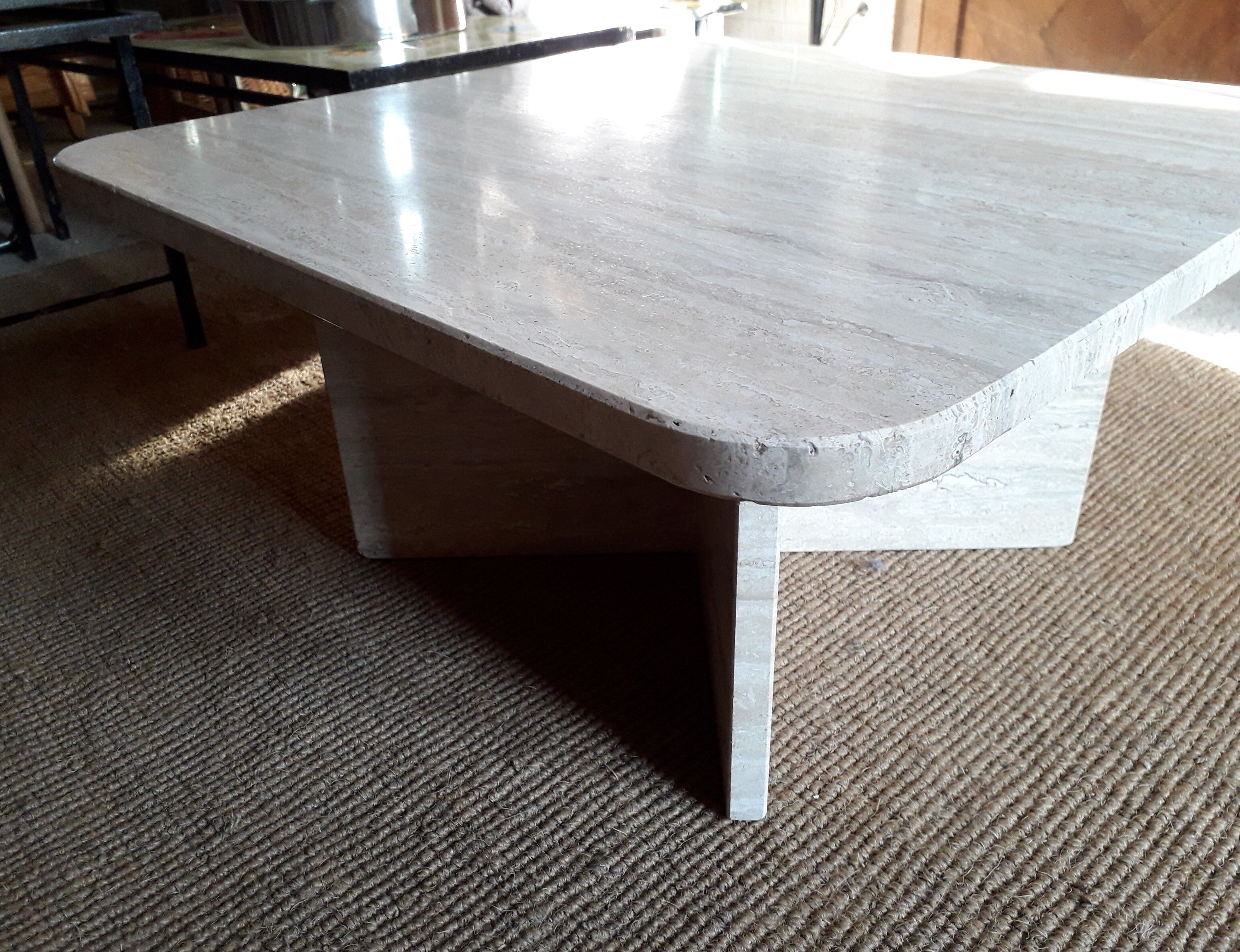Travertine coffee table
