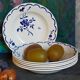 Six "grandma" plates of gien with blue flowers