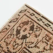 Vintage Persian Peach & Brown Rug, Oriental Pattern Rustic Carpet, 187x292