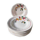 Set of 10 hollow plates in Sarreguemines earthenware, Bitche model