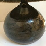 Stoneware lamp with its wool lampshade