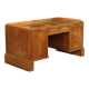 Vintage writing desk in walnut veneer with drawers, Italy, 1920s.