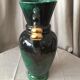 Vase in light green and dark ceramic and golden years 1950