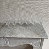 Saint Louis Camargue style palmette crystal stemmed glasses