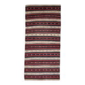 Tapis kilim vintage turc antique orange tissé à plat 153x332