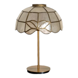 Table lamp with a vintage mother-of-pearl lampshade set