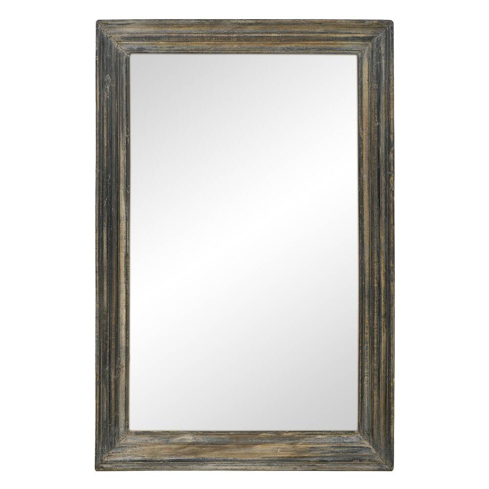 Weathered wood wall mirror (92 x 61 x 8cm)