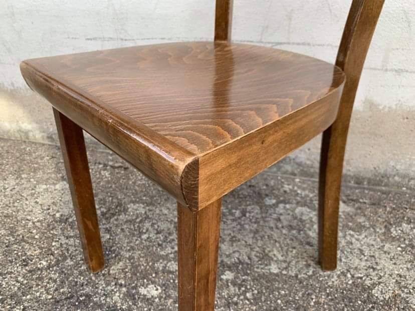 6 old lounge chairs bistro curved wood