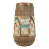 Italian mid century vase fratelli fanciullacci horse sgraffito decor rare glaze variation