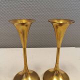 Danish designed candle holders in solid brass.