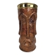 Sculptural copper umbrella stand with tribal faces, 1970s