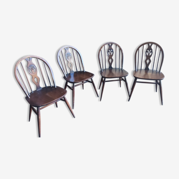 Series of 4 Ercol chairs from the 60s