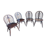 Series of 4 Ercol chairs from the 60s