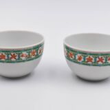 2 cups Christofle Oceana Green Ginkgo porcelain