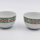 2 cups Christofle Oceana Green Ginkgo porcelain