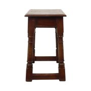 Antique Solid Oak English Joint Stool, 19th Century