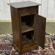 19th century bedside table in walnut, oak and marble top