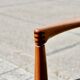 Vintage teak and leather office chair by henry walter klein for bramin denmark 1960s