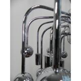 Suspension Sputnik vintage avec 9 points lumineux et 16 ampoules chromées