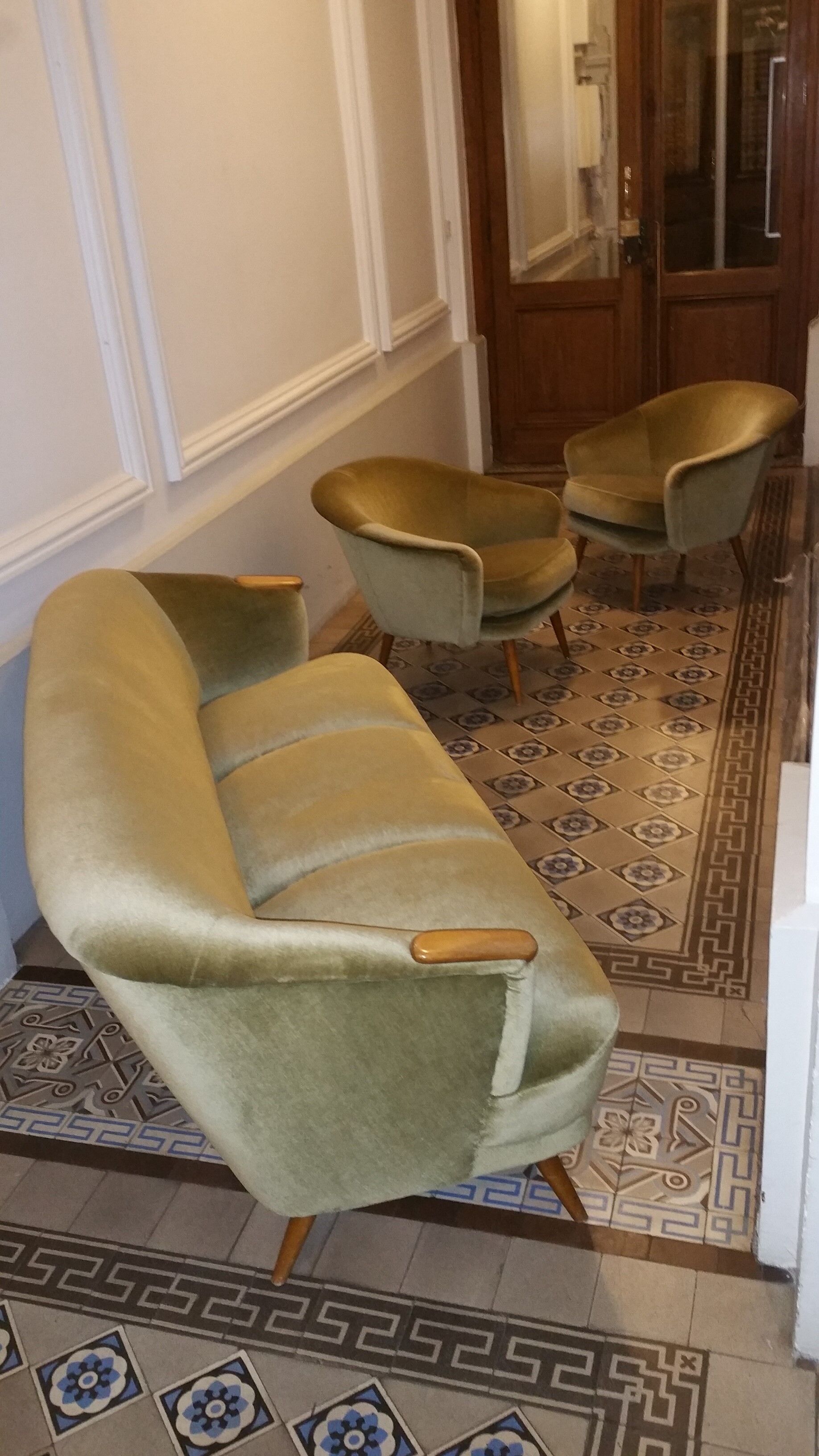 Organic Chair Danish Scandinavian years 50 / 60 ice green vintage