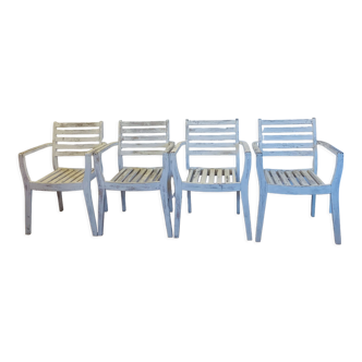 Ensemble de 4 chaises en bois