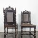 Pair of Louis XIII chairs in twisted oak with caning.