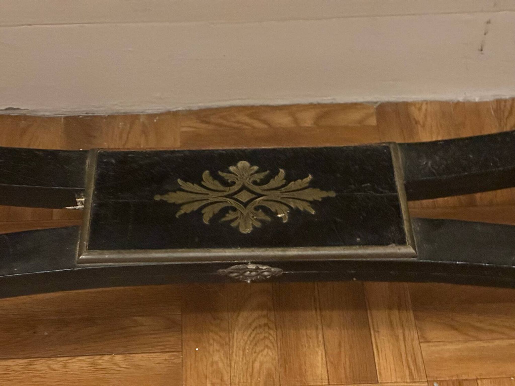 Napoleon III secretary with tiers - Blackened wood, enhanced with brass 19th century