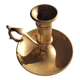 Brass table candle holder with candle push system