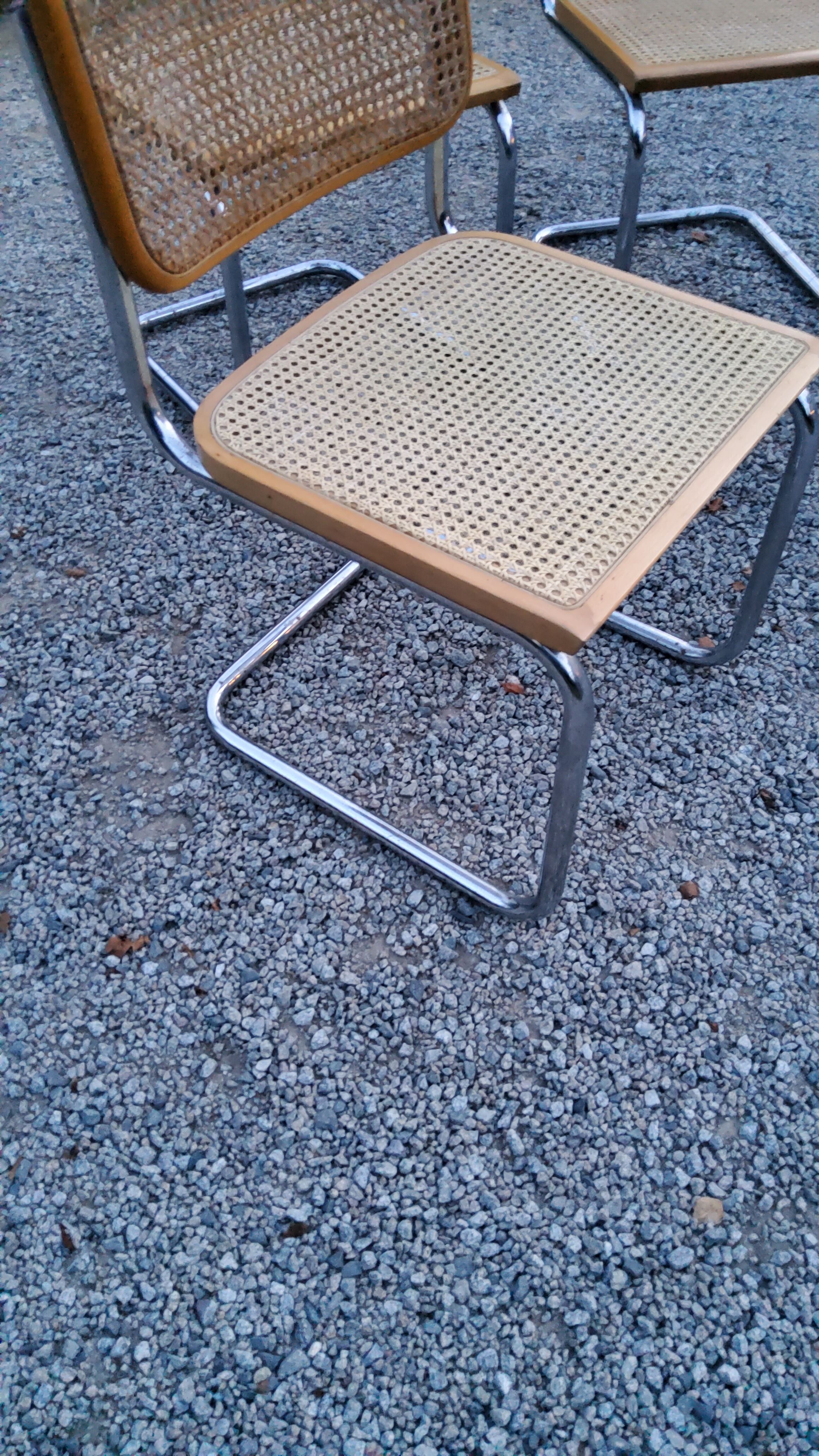 Set of 4 chairs cesca B32 Marcel Breuer Italian edition 1970